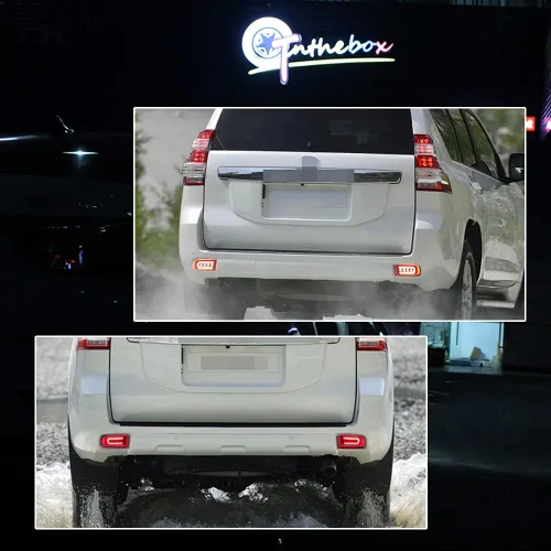 Miniatura 7 de 3D óptico rojo LED parachoques trasero reflectores freno luz trasera lámparas kit para Toyota Land Cruiser PRADO FJ150 2010 2011 2012 2013 2014 2015