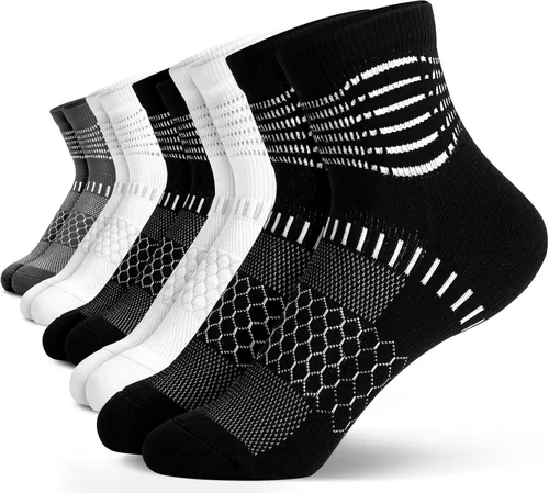 Miniatura 22 de IRAMY Calcetines de compresión de tobillo Coolmax para mujeres y hombres, calcetines que absorben la humedad, alivio de la fascitis plantar, 3/5