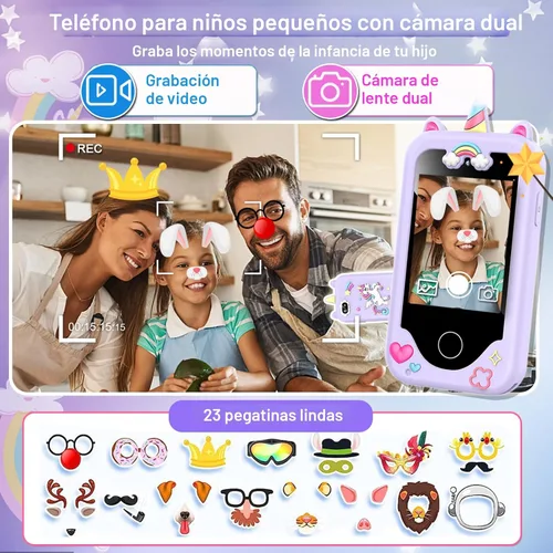 Miniatura 3 de Teléfono inteligente para niños para niñas, regalos de cumpleaños de Navidad para niñas de 3 a 10 años, teléfono celular, pantalla táctil de 2.8