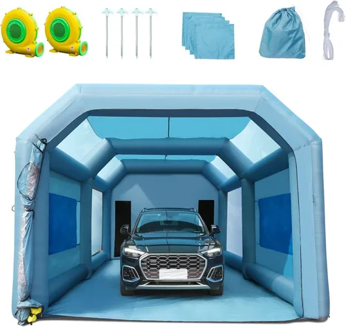 Miniatura 13 de VEVOR Cabina de Pintura Inflable Portátil, Cabina de Pulverización Inflable de 13 x 8 x 8 pies, Carpa de Pintura para Automóvil con Sistema