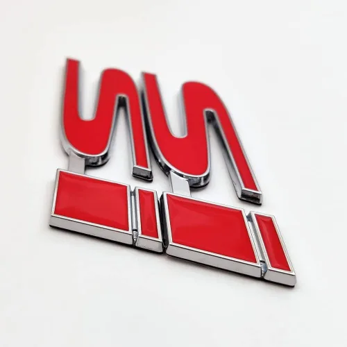 Miniatura 6 de 2 calcomanías de metal con logotipo de Si para guardabarros 3D, calcomanías de metal para carreras, deportes, turbo de repuesto para maletero de Rojo