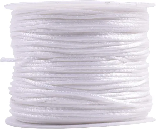 Miniatura 53 de KONMAY 80 Yardas 1.0mm Cordón Rattail de Nylon Satén Seda Trim Hilo para Cuentas para Nudos Chinos, Kumihimo, Trabajo con Cuentas, Macramé, 2-Azul
