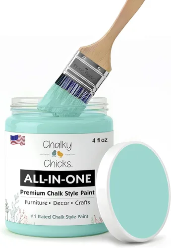 Miniatura 13 de Chalky Chicks - Pintura mate a la tiza, no requiere lijado, 4 onzas líquidas, color gris oscuro (Gun Metal Gray), para muebles, pintura sin Gris