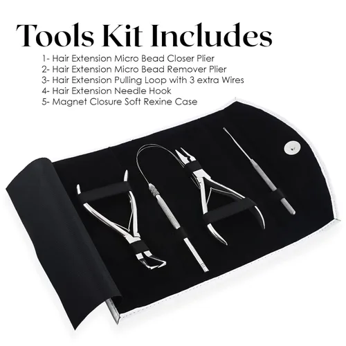 Miniatura 2 de Kit profesional de herramientas de extensión de cabello (plata)