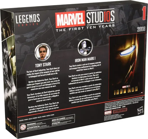 Miniatura 3 de Marvel Studios Legends Series Hasbro Tony Stark y Iron Man Mark 1 - Paquete de 2 figuras de acción.