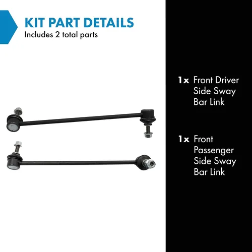Miniatura 2 de TRQ Juego de 2 pares de barra estabilizadora de suspensión delantera LH RH compatible con F30 M Sport Nuevo