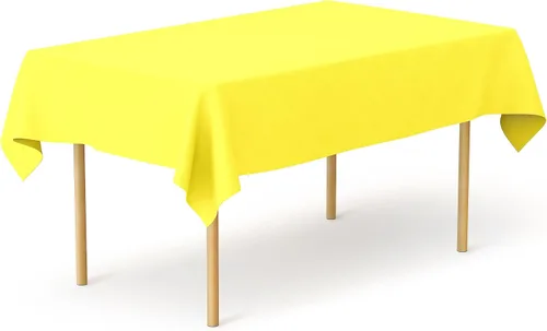 Miniatura 13 de Pomp Mantel Premium de Poliéster de 60" x 84" en Color Amarillo Plátano Tela Fácil de Cuidar, Resistente a Arrugas y Manchas Para Mesa Banana