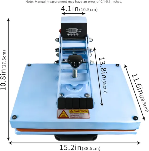 Miniatura 2 de Máquina de prensa de calor de 15.2 x 11.6 pulgadas, máquina de prensa de calor para camisetas con cajón deslizante para panel de control digital
