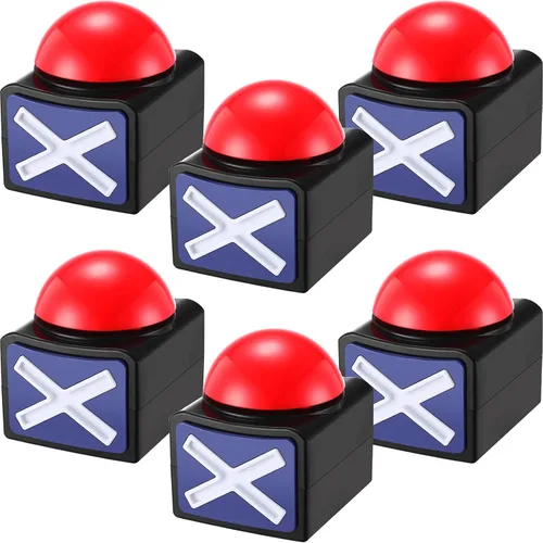 Fabbay 6 piezas de zumbador de juego de respuesta con luz y sonido zumbador botones de alarma para espectáculos de juegos, niños, adultos, fiesta,
