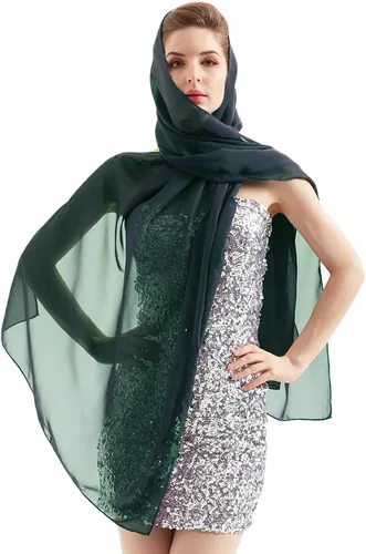 Miniatura 6 de Bufanda de gasa para mujer, hiyab nupcial, bufandas de boda, chal para dama de honor