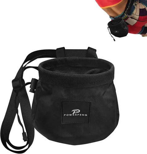 Bolsa de tiza para escalada en roca y bouldering: bolsa de tiza para interiores y exteriores, para hombres y mujeres, equipo y accesorios de escalada