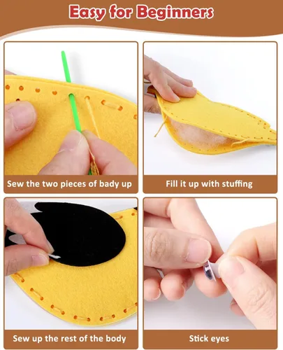 Miniatura 4 de CiyvoLyeen Kit de Costura de Aves Silvestres para Niños y Niñas Kit de Costura de Animales para Principiantes Conjunto de 12 Proyectos de Costura