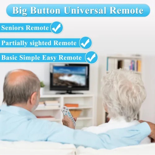 Miniatura 5 de Control remoto universal de TV con botón grande para ancianos, personas mayores, mayores (requiere control remoto original), con retroiluminación
