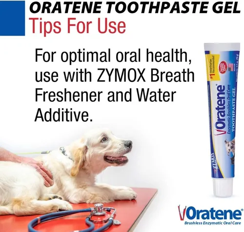 Miniatura 6 de Pet King Brands ZYMOX Oratene Gel de Pasta de Dientes Sin Cepillo para Perros y Gatos, 2.5oz