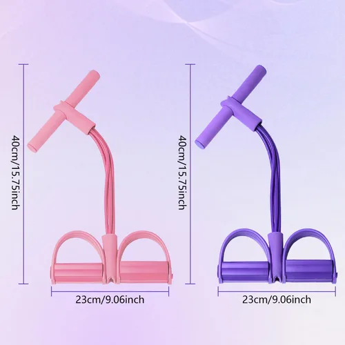 Miniatura 7 de 21 Bandas de Resistencia para Fitness - 4 Tubo Pedal Tira de Tobillo, Bandas Elásticas Mejoradas para Ejercicio de Abdominales, Cuerda de Tensión
