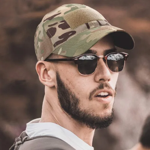 Miniatura 6 de Gorra táctica militar con parches ajustables de bandera de operador, sombreros del ejército para hombres gorra de béisbol