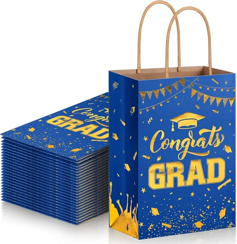Miniatura 10 de TaoBary 24 bolsas de regalo de graduación de arcoíris negro 2026, bolsas de felicitaciones de graduación, recuerdos de fiesta con asas, regalos