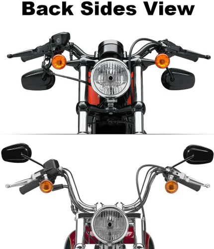 Miniatura 7 de TCMT Par de espejos retrovisores negros para motocicleta Harley Road King CVO Road Street Tri Glide Freewheeler Street XG500 XG750 Sportster XL1200