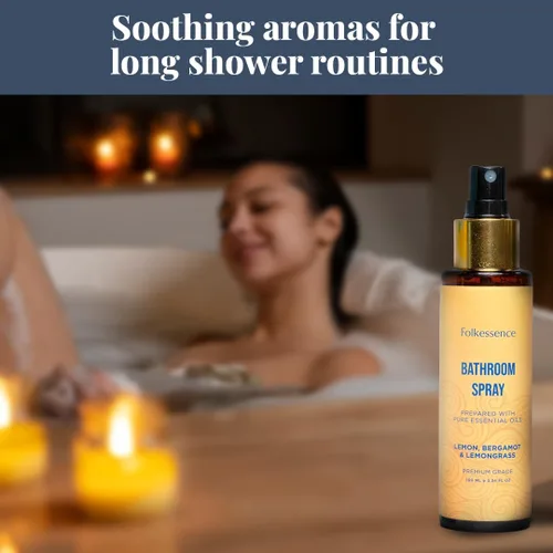 Miniatura 5 de Folkulture Aerosol de baño Citrus & Bergamot - 3.34 onzas líquidas Eliminador de olores de baño aromas para viajes y hogar, esenciales