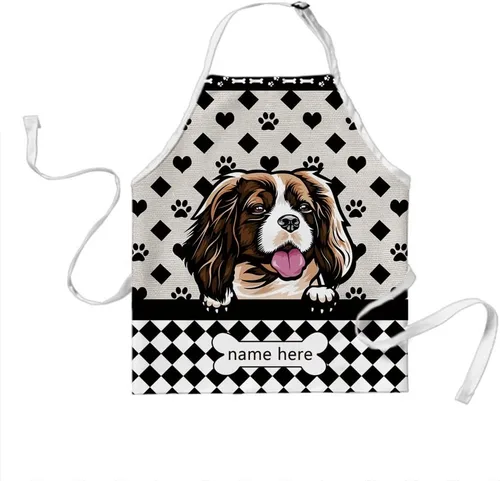 Miniatura 15 de Delantal lindo de lunares de perro personalizado Peeking Dog Boxer, Boxer-2