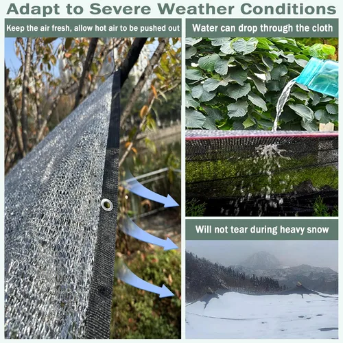 Miniatura 4 de AIMFIKIOR 85% tela de aluminio resistente, lona de malla de 10 x 14 pies con ojales, tela de protección solar para cubierta de jardín, patio