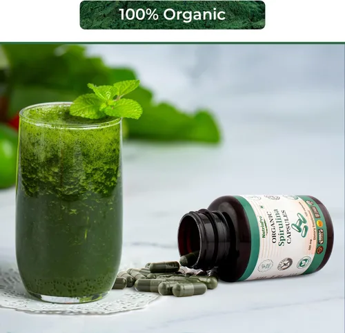 Miniatura 6 de NUTRINPRO Cápsulas de espirulina orgánica USDA - Suplemento vegano 100% puro, sin OMG, sin gluten, sin químicos, (120)