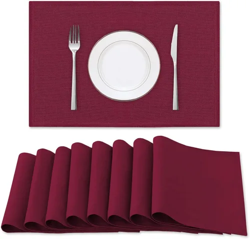 Miniatura 11 de H.VERSAILTEX Juego de 4 manteles individuales de lino de alta calidad para mesa de comedor, a prueba de derrames, impermeables, resistentes al