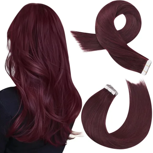 Miniatura 16 de Moresoo Extensiones de cabello humano real con cinta adhesiva, sin costuras, #1 negro azabache, 20 piezas, 1.76 oz (50 g), 24 pulgadas