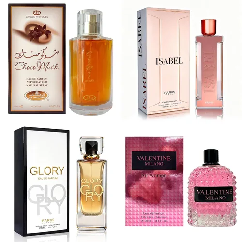 Miniatura 39 de AFLUXE Set de perfume para mujer, 4 piezas, colección Eau De Parfum de larga duración, almizcle Choco/Milano Mujer/6pm Rosa/7AM Fresh