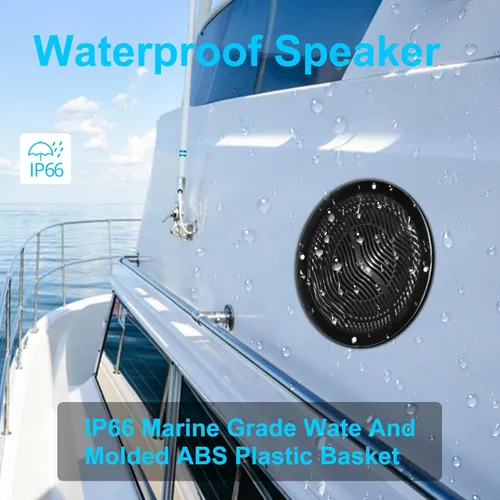 Miniatura 3 de STUDIOFINIX Altavoces marinos impermeables de 6.5 pulgadas, 2 vías, 240 vatios, montaje empotrado, audio estéreo, perfecto para barco, ATV, UTV