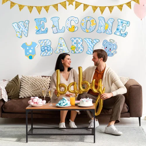 Miniatura 7 de Letrero de jardín con estacas para baby shower, de 12 pulgadas, con diseño de «It's A Boy» para jardín, revelación de género, decoración al aire