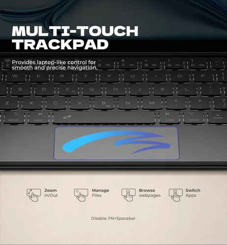Miniatura 5 de Dexnor Funda para iPad Air de 11 pulgadas con teclado M4/M3/M2 (2026/2025/2024) y iPad Pro 11 (4ª/3ª/2ª/2ª/1ª generación) y iPad Air 5ª/4ª Negro
