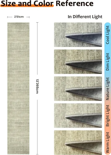 Miniatura 2 de Art&Tuft Alfombra de Pasillo 2x10 - Alfombras de Pasillo Lavables, Alfombra de Pasillo Antideslizante para Pasillo, Textura de Rayas de Pelo Alto