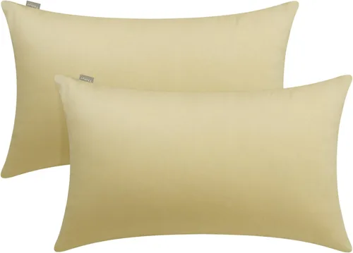 Miniatura 50 de Thmyo - Paquete de 2 fundas de almohada de algodón sólido decorativas cuadradas, fundas de almohada DIY, fundas de almohada en blanco