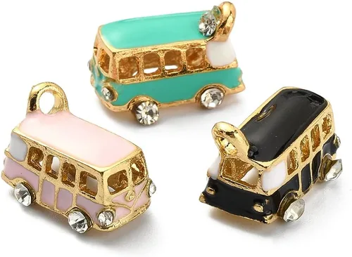 Miniatura 10 de LiQunSweet 20 dijes chapados en oro con cruz esmaltada blanca para hacer joyas Colgantes blancos de cruz