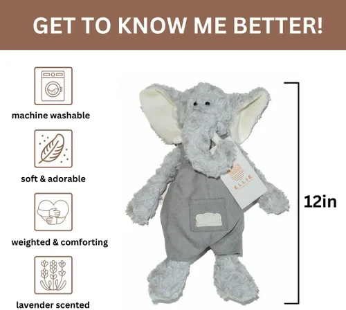 Miniatura 3 de Ellie Warming Plush - Animal de peluche de aromaterapia lavanda para microondas, calentable y refrigerable