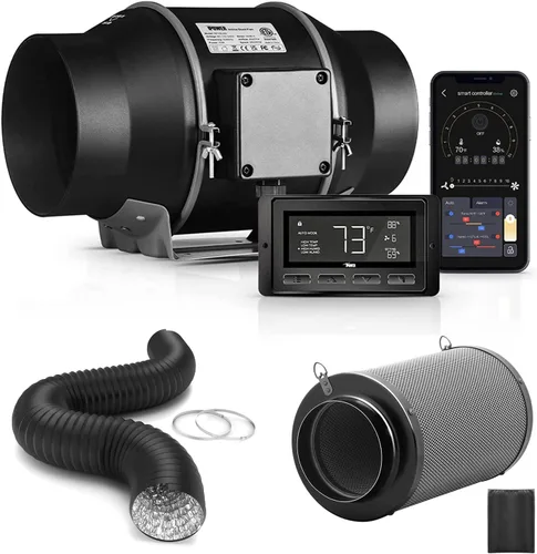 Miniatura 17 de iPower Ventilador en línea de 195 CFM de 4 pulgadas, soplador de ventilación de circulación, filtro de carbono de aire con gancho, conducto de 8
