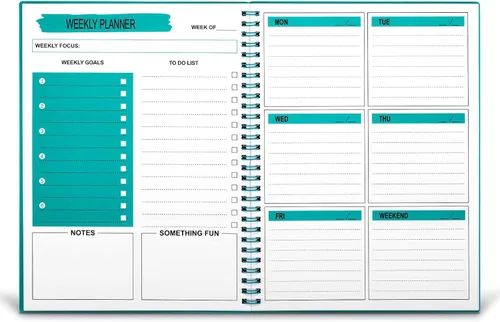 Miniatura 6 de UtyTrees Agenda semanal sin fecha: cuaderno A5 para planificar lista de tareas, planificador diario, cuaderno de objetivos semanales