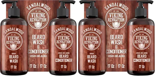 Miniatura 11 de Viking Revolution Juego de champú y acondicionador para barba Palo Santo con aceites de argán y jojoba - Suaviza y fortalece - Aroma natural a Palo
