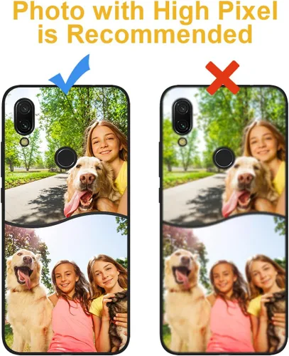 Miniatura 5 de Funda personalizada para teléfono Redmi Note 7 de 6.3 pulgadas, funda personalizada con múltiples imágenes, funda suave con nombre, regalo de Negro