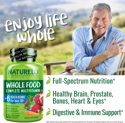 Miniatura 4 de NATURELO Multivitamínico de Alimentos Integrales para Hombres de 50+ - con Vitaminas, Minerales, Extractos Herbales Orgánicos - Vegano Vegetariano