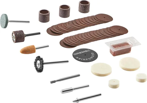 Miniatura 12 de Dremel 687-01 Kit de accesorios de herramientas rotativas multiusos de 52 piezas, incluye una broca de tallado, tambores de lijado, piedras