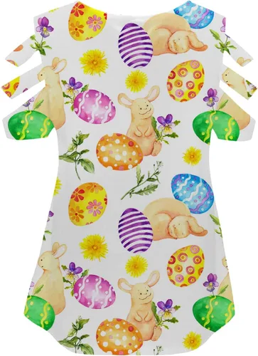 Miniatura 2 de Womens Easter T-Shirt, Womens Easter Bunny Tshirt Short Sleeve Tops Blouse Cute Graphic Tee Shirts Spring Clothes 2024