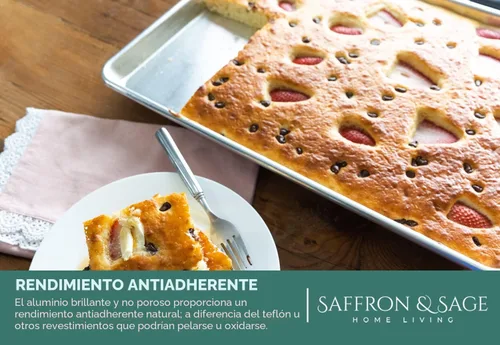 Miniatura 3 de Bandeja y estante para galletas de calidad comercial, bandeja de aluminio para hornear y estante de enfriamiento de acero inoxidable de 13 x 18