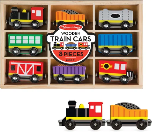 Miniatura 10 de Melissa & Doug – Tren de madera, vagones de tren