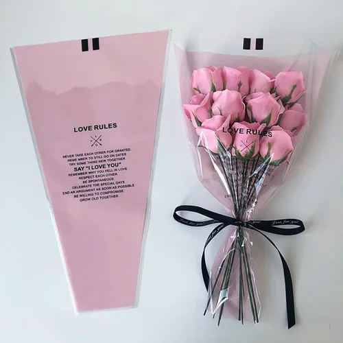 Miniatura 6 de TMXAOK 50 hojas de bolsas de ramo de flores de celofán transparente para ramo de floristería, suministros de arreglos florales, bolsas de envoltura