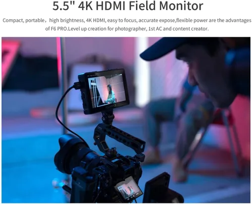 Miniatura 7 de FEELWORLD Batería F6 Pro +NP-F970, cargador, kit de estuche de almacenamiento, pantalla táctil HDMI 4K de 5.5 pulgadas Monitor en cámara 1600nits