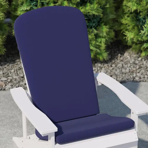 Miniatura 3 de BizChair Juego de 2 cojines para sillas Adirondack, cojines de tela azul, acolchados de 2 pulgadas de grosor, para interiores y exteriores, cojines
