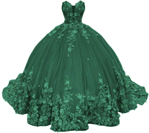 Zhangyo Sweetheart Sweet 16 Vestidos de quinceañera para niñas vestido de baile de tul sin tirantes hinchados para mujer CXL040