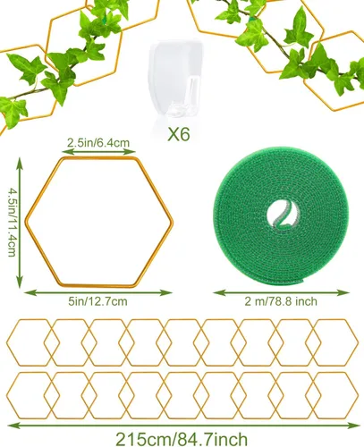 Miniatura 2 de 18 piezas de enrejado de cadena para plantas trepadoras, accesorios para plantas de interior en maceta para Hoya, Ivy, Monstera, enrejado de pared